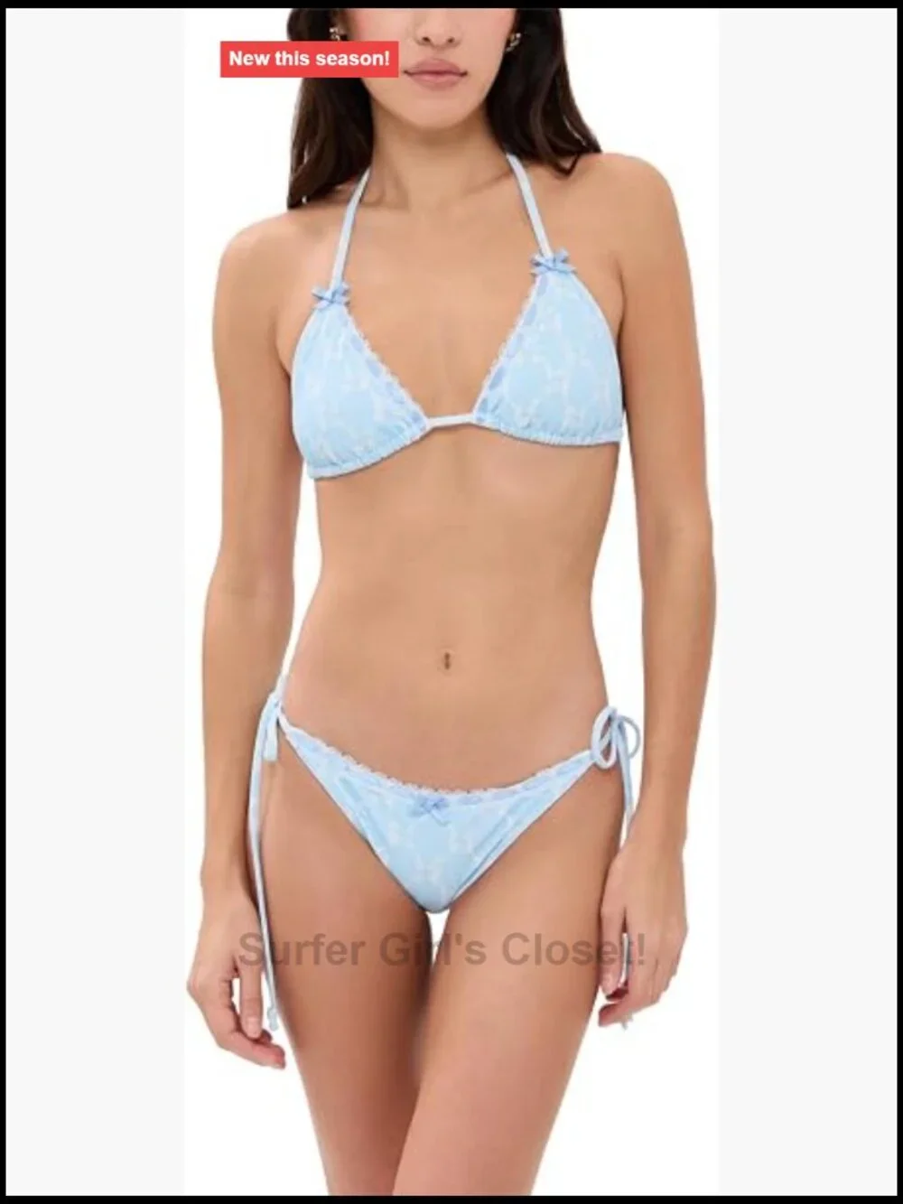 String Bikini Set with Lace Trim - Cheeky Coverage